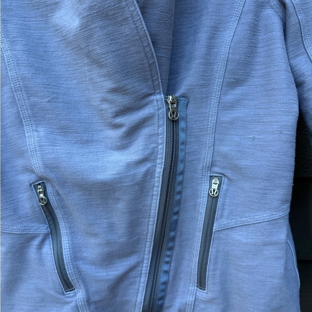 Lululemon Blazer Moto Jacket Convertible Fossil Fitted in Gray Peplum Size 8 - Picture 9 of 11